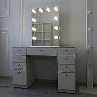 Двохтумбовый стол для макияжа с небольшим зеркалом без рами, фото 1