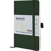 Еженедельник датированный Axent 2022 Partner Soft Skin, A5-, 125 x 195 мм, тёмно-зеленый, фото 1