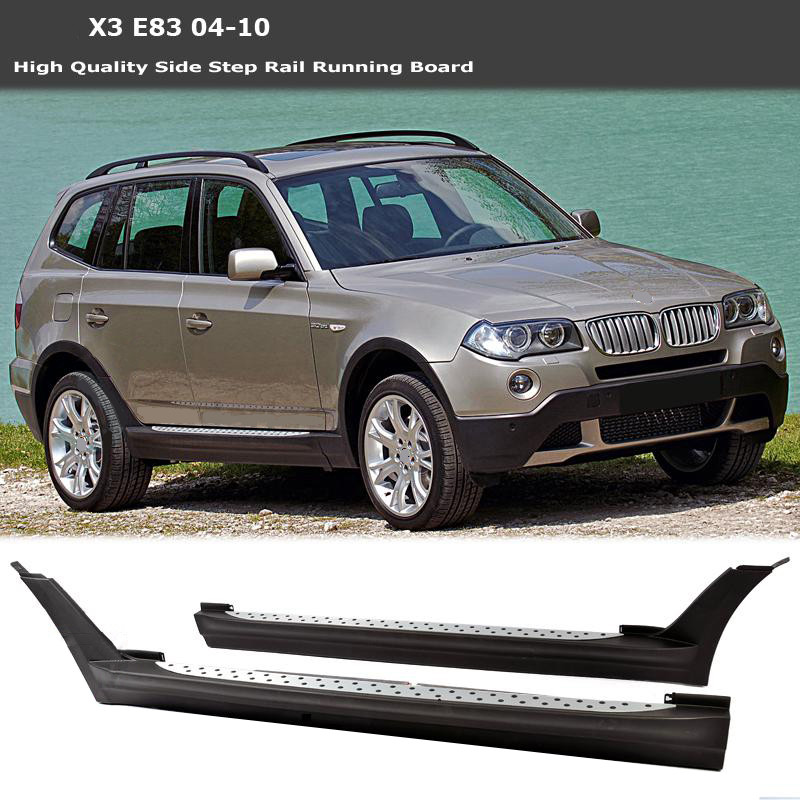 

Боковые пороги (2 шт., алюминий) BMW X3 E-83 2003-2010 гг. RSA Боковые пороги БМВ Х3 E83