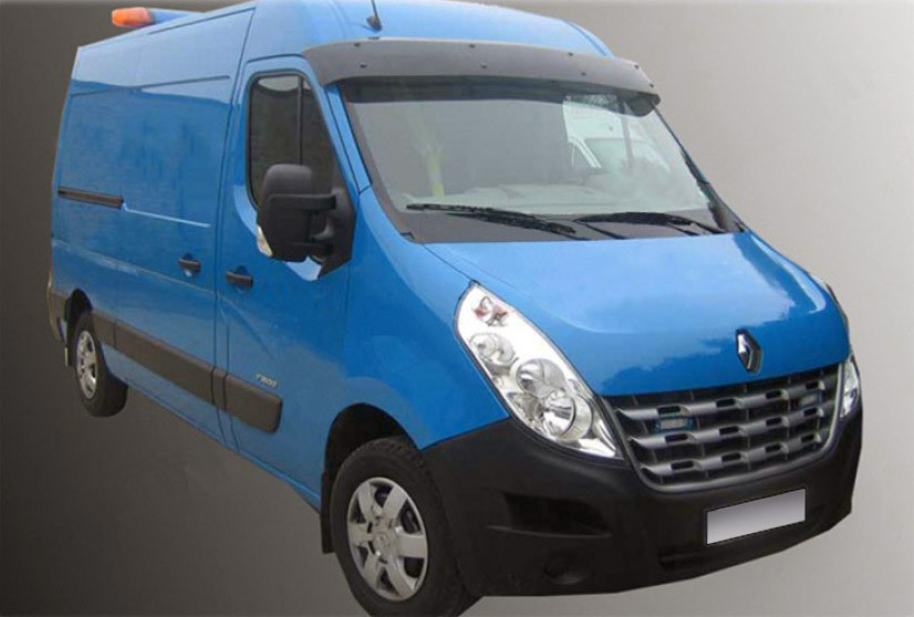 

Козырек на лобовое стекло (черный глянец, 5мм) Opel Movano 2010↗ гг. RSA Козырьки Опель Мовано