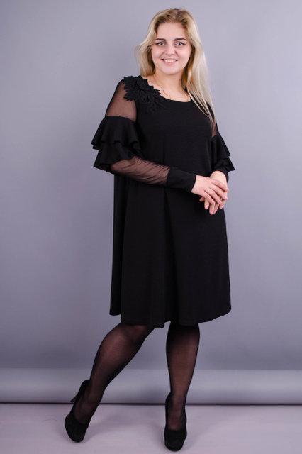Юнона. Вішукана жіноча сукня великих розмірів. Чорний.