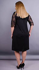 Лайза. Практична сукня великих розмірів. Чорний., фото 2