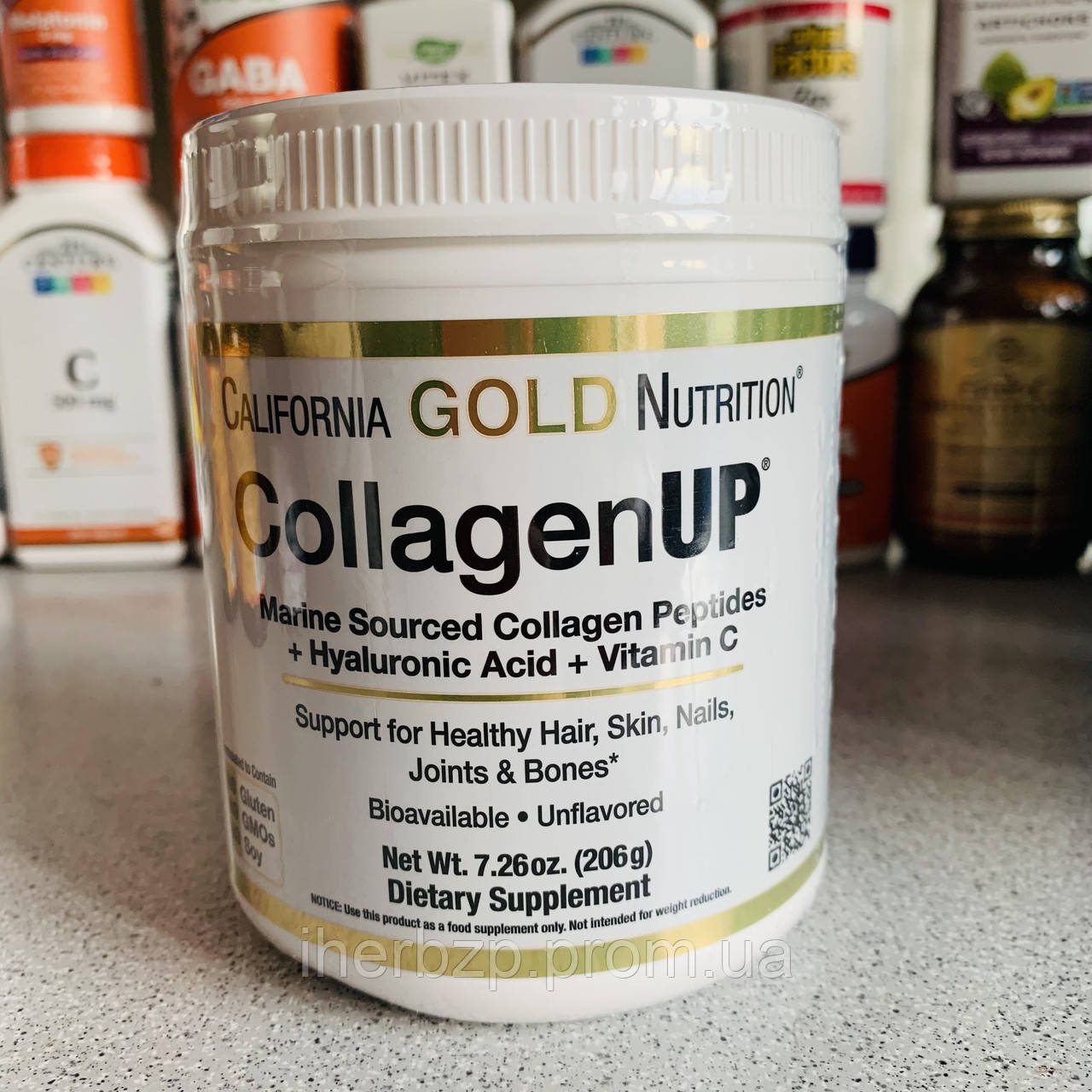 

California Gold Nutrition, CollagenUP, морской коллаген, гиалуроновая кислота и витамин C, 206 г