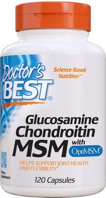 

Глюкозамин & Хондроитин & МСМ Doctor's Best Glucosamine Chondroitin MSM with OptiMSM 120 капсул Фирменный