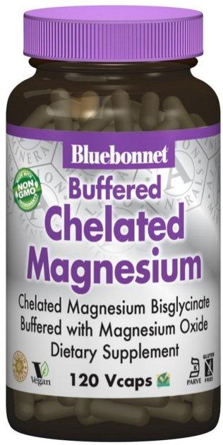 

Хелатный Буферный Магний Bluebonnet Nutrition Buffered Chelated Magnesium 200 мг Albion 120 гелевых капсул