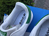 Кроссовки мужские Adidas Stan Smith,белые с зеленым, фото 2