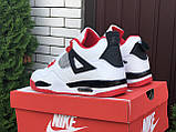 Мужские кроссовки демисезонные  Jordan 4 Retro,белые с красным, фото 3