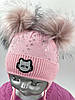 ОПТ, бавовняна шапочка дитяча для дівчинки "Котячі лапки", для новонароджених на флісі