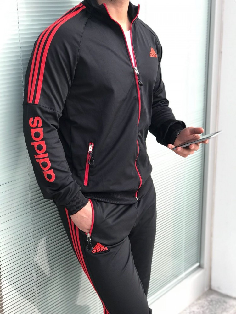 Мужской спортивный костюм Adidas Стильный мужской костюм черно-красного  цвета Адидас, цена 1680 грн. - Prom.ua (ID#1479772425)