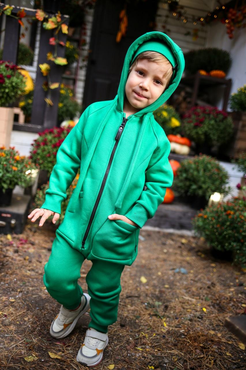 

Детский комбинезон на флисе с молнией на попе Зеленый 80-122р