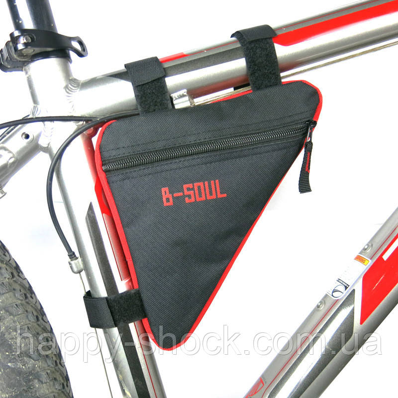

Велосипедная треугольная сумка B-Soul велосумка под раму черно-красная