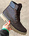 Черевики Чоловічі зимові шкіряні чорні високі Timberland, коричневі чоловічі зимові черевики на хутрі, фото 4