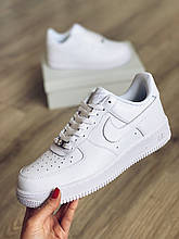 Белые подростковые кроссовки Nike Air Force 1 White (белые найки)