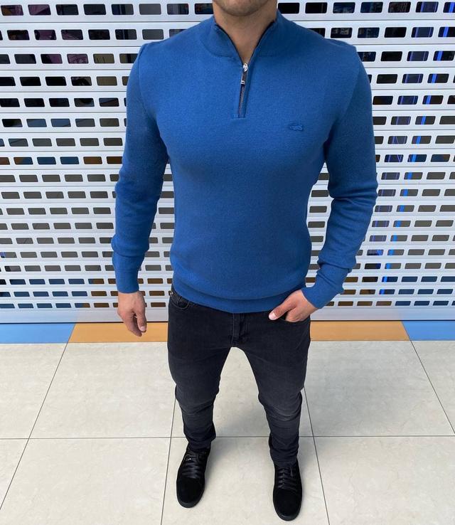 Мужская кофта Lacoste H1697 синяя - купить по лучшей цене, от компании из  Харькова. Брендовая одежда от интернет-магазина «Trendy Shop».