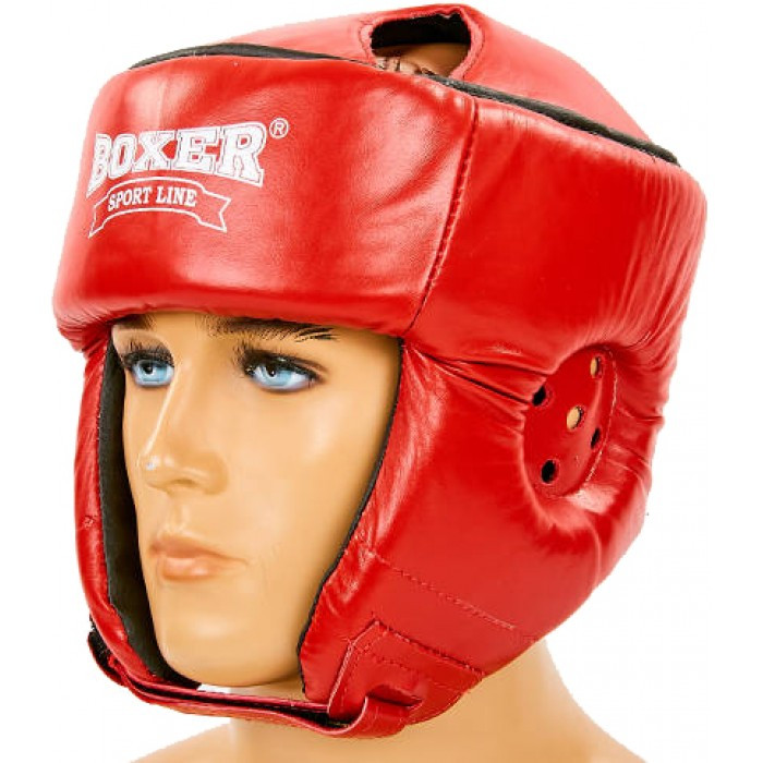 Шлем каратэ L Кожа, Boxer красный