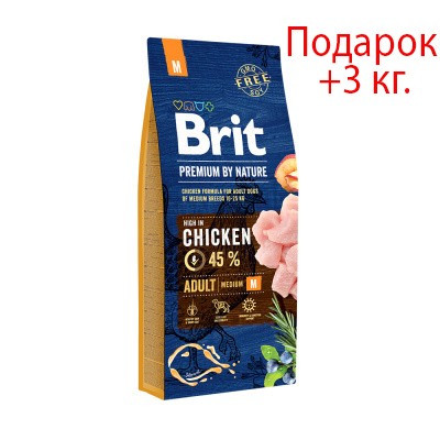 

Brit Premium (Брит Премиум) Adult Medium M Chicken Сухой корм для собак средних пород с курицей (15 кг.)