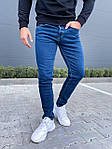 Чоловічі джинси наполовину завужені (сині) легкі класичні АЕ2158-001, фото 4