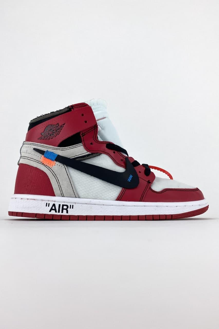 

Мужские кроссовки Nike Air Jordan 1 Red x Off White (Красный) C-1402 модные высокие кроссы 43