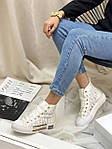 Жіночі кросівки Dior B23 High Top White (білі) DI017 високі повсякденні кеди, фото 3