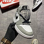 Чоловічі кросівки Nike Air Jordan 1 Retro Grey White (Сірий) C-3529 круті високі кроси, фото 8