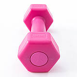 Гантели для фитнеса пластиковые цельные (неразборные) OSPORT Lite 1кг (OF-0113) Розовый, фото 2