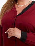 Женская рубашка на пуговицах ткань софт длинный рукав размер: 52,54,56,58, фото 4