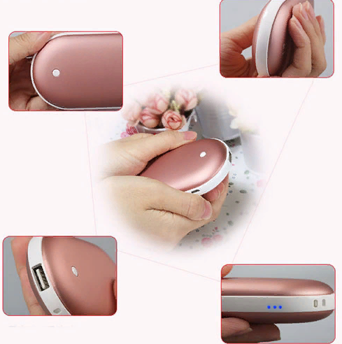 

Грелка для рук повербанк розовая Pebble Hand Warmer PowerBank 10800 mAh! Мега