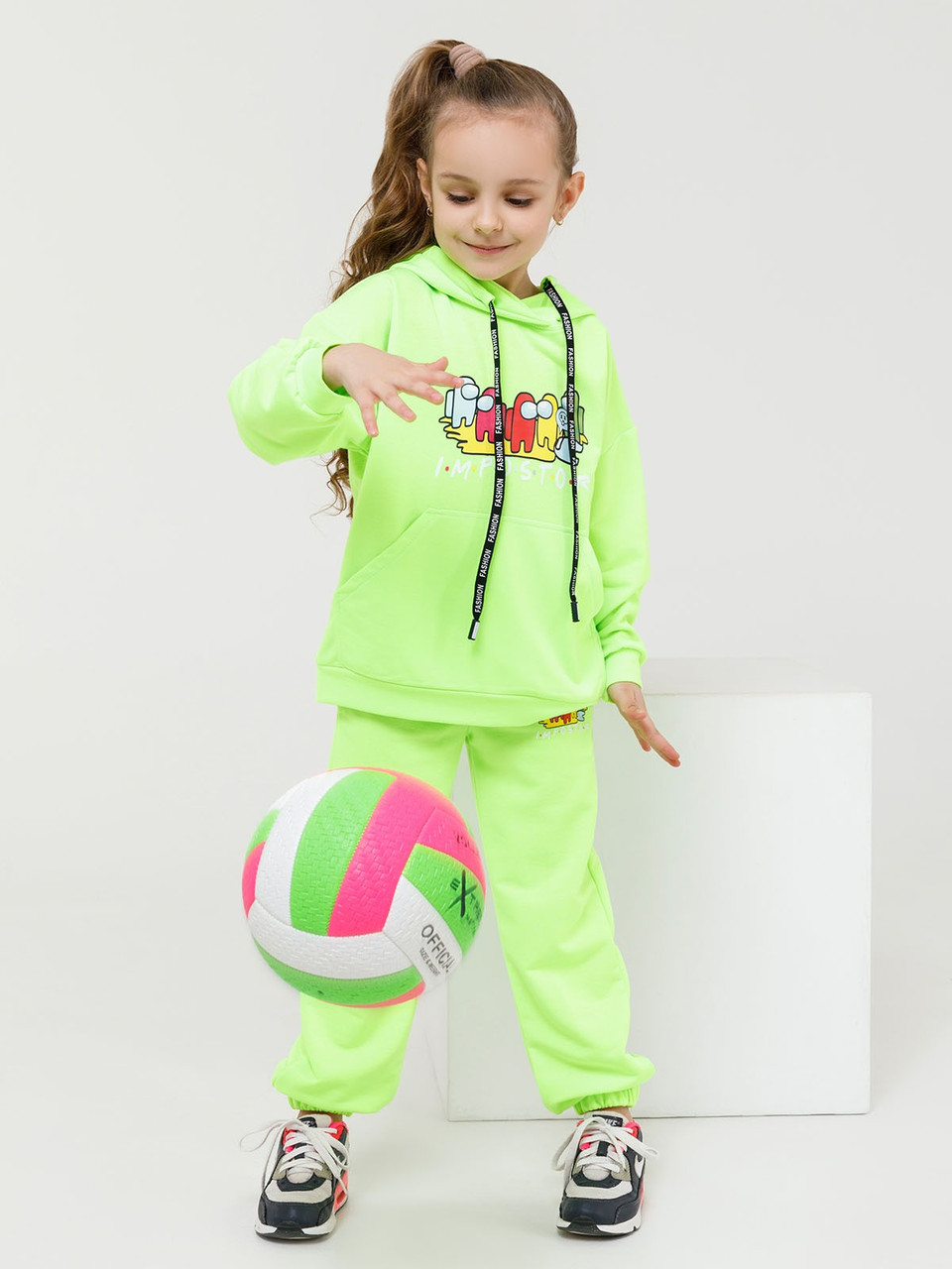 Трикотажний спортивний костюм з принтом для дівчинки CD-412 Розмір 116-128