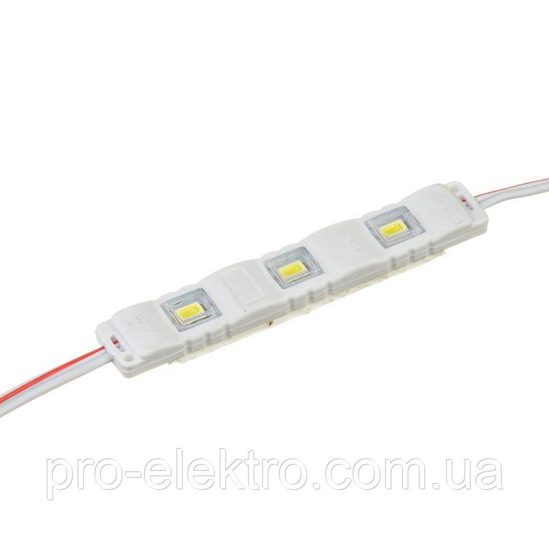 Світлодіодний модуль (smd5730 3шт, 75мм) # 092/2 MTK-5730-3Led-WW-1W Plastic теплий білий 1019007
