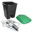 Ведро для мусора Eco Tayg (Испания) 50л, 40*43*51см с педалью, зеленая крышка и ручками (430039), фото 2