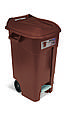 Бак для мусора 120л EcoTayg 60*56,8*88,6 см, с педалью, ручками, на колесах, желтый (Испания), фото 8