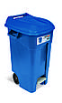 Бак для мусора 120л EcoTayg 60*56,8*88,6 см, с педалью, ручками, на колесах, желтый (Испания), фото 9