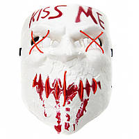 Маска "Kiss me" з підсвічуванням Led - маска на свято, маска на Хеллоуїн!