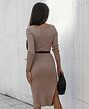 Базовое платье женское трикотажное . Цвет:   Меланж, мокко, чёрный, фото 4
