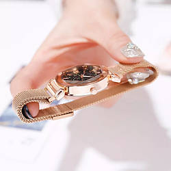 Стильные красивые Женские наручные часы Geneva с магнитным ремешком кварцевые