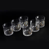 Набір хрустальних стаканів "БОКАЛИ ЛІДЕР", з овальними накладками із срібла (6 штук), фото 1
