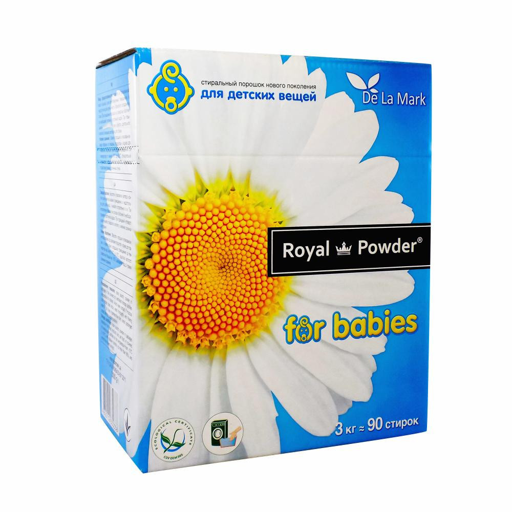 

Концентрированный бесфосфатный стиральный порошок для детских вещей DeLaMark Royal Powder Baby 3 кг