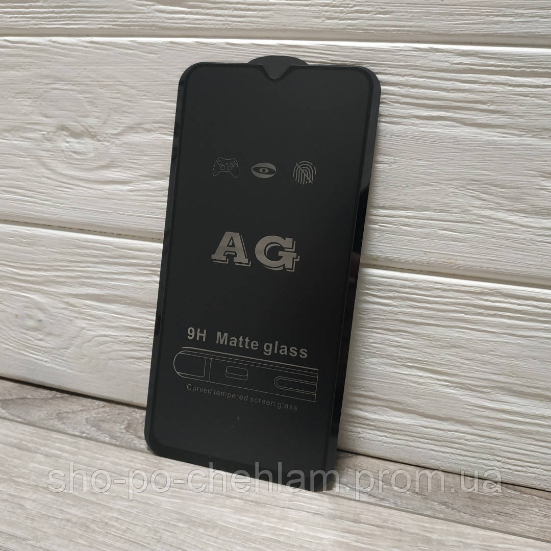 

9H матовое защитное стекло для Xiaomi Redmi Note 8 Pro черное на весь экран, Черный