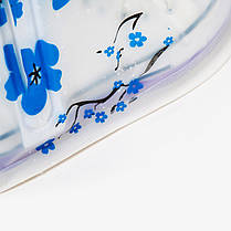 Резиновые бахилы Lesko SB-102 Синяя сакура 26 см на обувь от дождя, фото 3