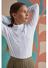 Трикотажная школьная блуза с длинным рукавом для девочки 128-152р