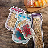 Пакет у формі банки герметичні харчові багаторазові з зіп застібкою Mason харчові розмір L (1000ml)-4 шт Код, фото 6