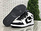 Мужские кроссовки Nike Air Jordan высокие (белые с черным) повседневная обувь В10774, фото 4