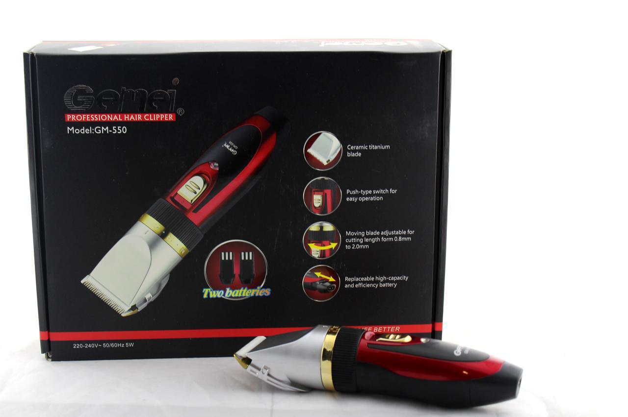 

Машинка для стрижки Gemei Gm-550, керамические ножи, 2 аккумулятора, триммер