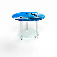 Стіл журнальний БЦ-Круглий стіл з полицею Dolphin (600 x 600 x 500), фото 1