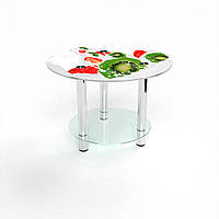 Стіл журнальний БЦ-Круглий стіл з полицею Fruit & Milk (600 x 600 x 500), фото 1