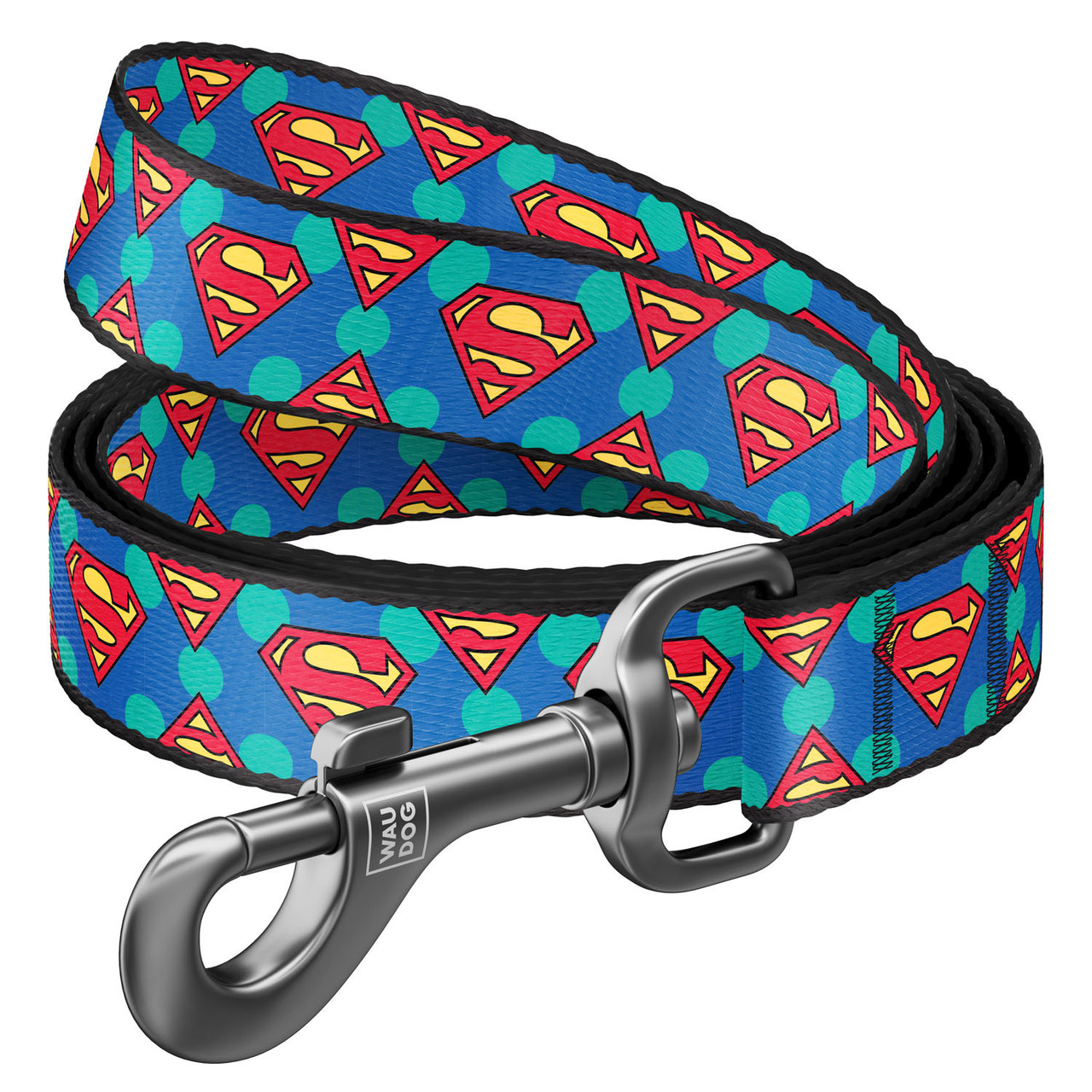 Collar (Коллар) WAUDOG Nylon -Нейлоновый поводок "Супермен Лого" для собак (1 х 122 см.)