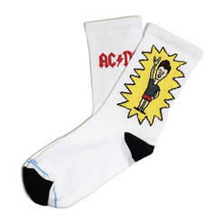 Шкарпетки з приколами демісезонні LOMM Premium 0219 AC/DC Butt-head Україна р41-46 білі 20035242