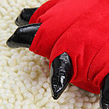 М'які тапочки кігурумі червоні лапи розмір 39-45 Код 10-2606, фото 3