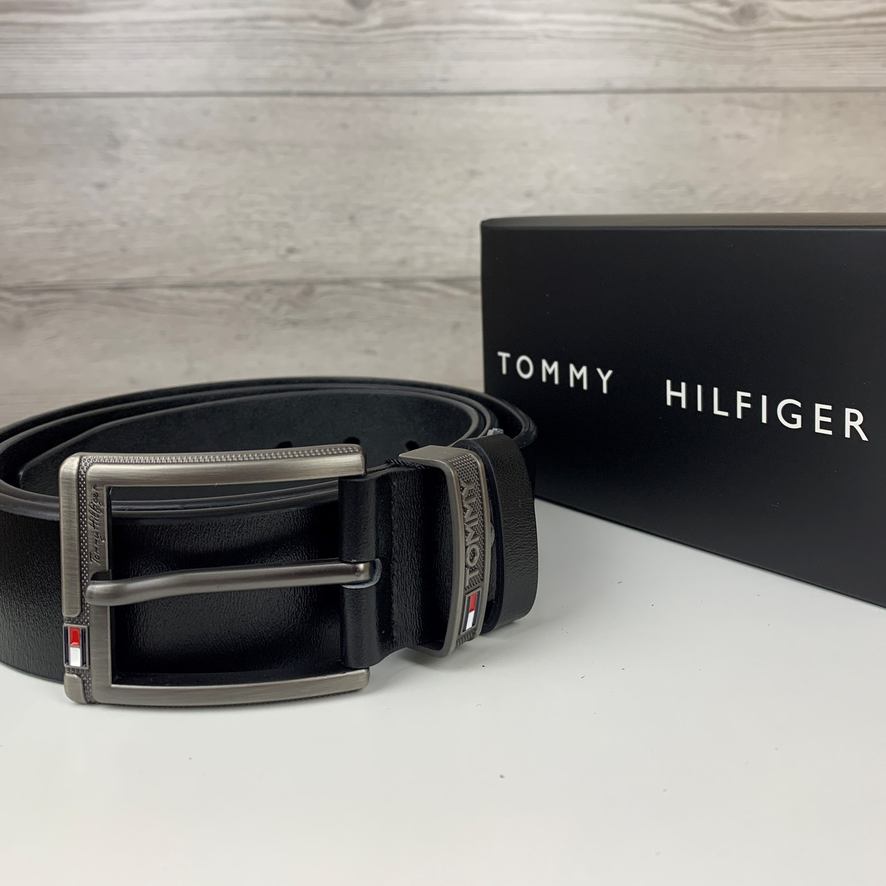 

Мужской ремень Tommy Hilfiger, брендовый классический ремень с пряжкой, качественный пояс из натуральной кожи, Черный