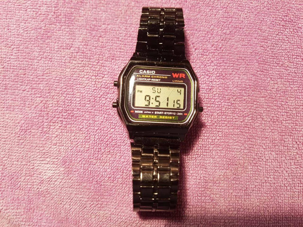 Мужские наручные электронные часы CASIO wr a159w  (Касио),  черный металик.
